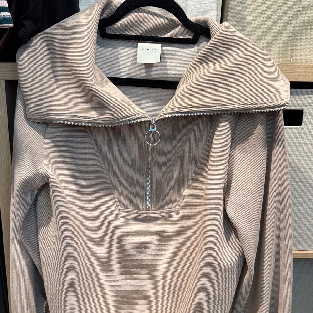 Varley Beige Sweater with Zipper